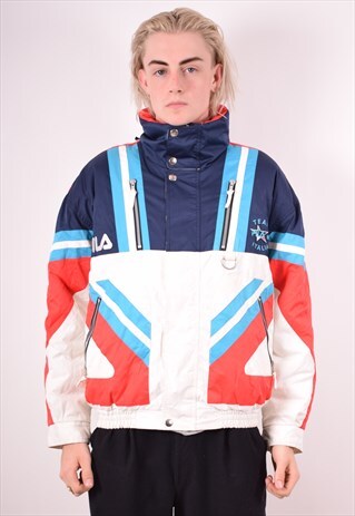 FILA MENS VINTAGE SKI JACKET MEDIUM MULTI 90S