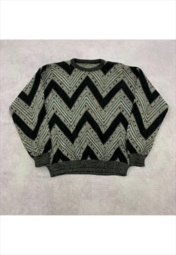 Vintage abstract knitted jumper Men's XL