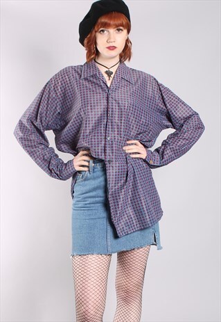 VINTAGE 60S SHINY PATTERNED OVERSIZE SHIRT