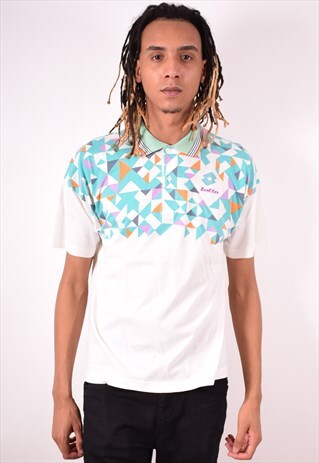 LOTTO MENS VINTAGE POLO SHIRT MEDIUM MULTI 90S