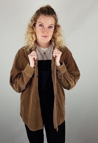 VINTAGE CORDUROY CORD SHIRT BROWN