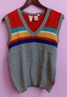 Vintage 80s Fiorucci knit vest top in grey