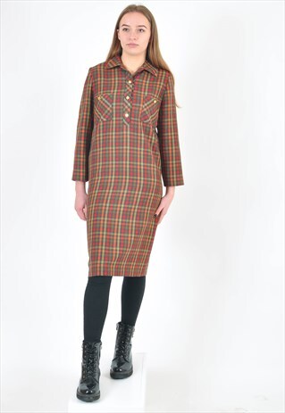 VINTAGE 80'S CHECKED DRESS