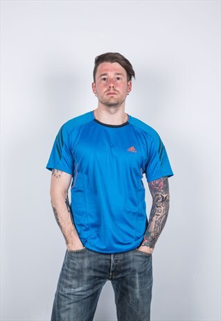 VINTAGE 1990S BLUE ADIDAS T-SHIRT