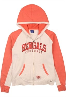 Vintage 90's Reebok Hoodie Bengals Full Zip Up Pink XLarge