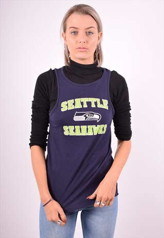 NFL WOMENS VINTAGE VEST TOP MEDIUM BLUE 90'S