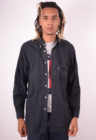 LEVI'S MENS VINTAGE SHIRT LARGE BLACK 90S