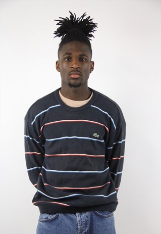 VINTAGE LACOSTE NAVY STRIPED JUMPER