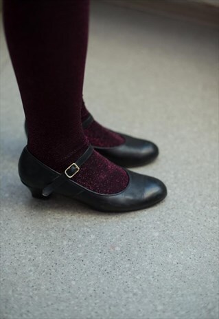 VINTAGE 80'S BLACK LEATHER SHOES