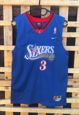 Vintage Nike 1990s Philadelphia 76ers blue NBA jersey XS 