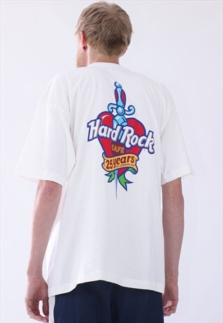 VINTAGE MENS 1996 HARD ROCK CAFE LONDON 25TH ANI T-SHIRT