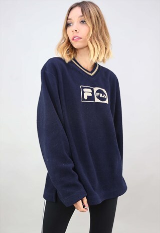 VINTAGE 90S OVERSIZED FILA FLEECE SWEATSHIRT