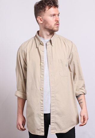 VINTAGE RALPH LAUREN CHAPS SHIRT BEIGE
