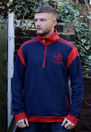 VINTAGE ADIDAS QUARTER ZIP SWEATSHIRT LARGE