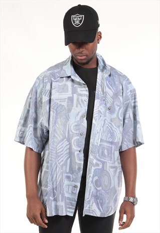 VINTAGE ABSTRACT CRAZY PRINT SHIRT
