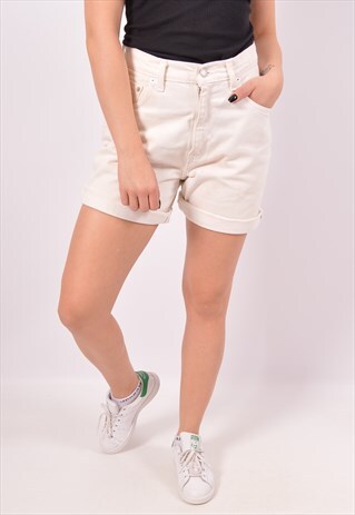 VINTAGE LEVI'S 551 DENIM SHORTS WHITE
