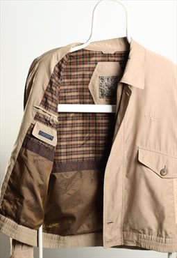 Playboy Vintage Harrington Windbreaker Jacket Beige Size M