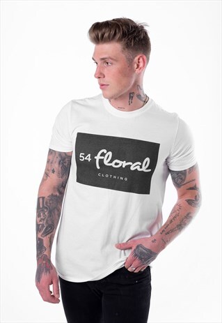 RECTANGLE GRAPHIC T-SHIRT - WHITE/DARK GREY BLACK