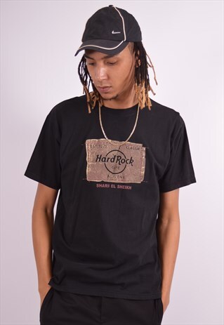 HARD ROCK CAFE MENS VINTAGE T-SHIRT TOP XXL BLACK 90S