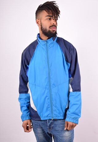 NIKE MENS VINTAGE TRACKSUIT TOP JACKET LARGE BLUE 90'S