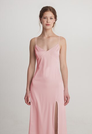 SATIN SLIP MIDI PROM COCKTAIL EVENING DRESS