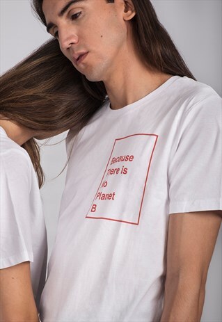 JUN-I UNISEX NO PLANET B T-SHIRT WHITE