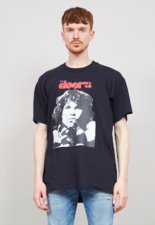 VINTAGE BLACK THE DOORS BAND T-SHIRT