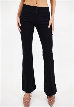 Vintage Y2K Low Rise Suit Trousers in Black