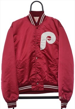 Vintage Starter MLB Phillies Satin Varsity Jacket Mens