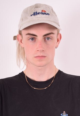 ELLESSE MENS VINTAGE CORDUROY CAP ONE SIZE GREY 90S