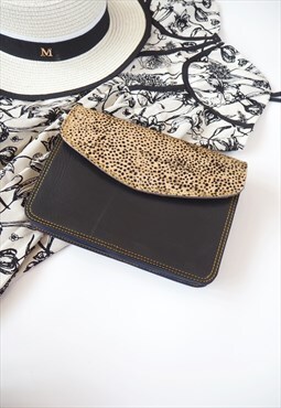 Nephele Sustainable Leather Navy Micro Spot Shoulder Bag