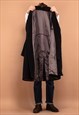 VINTAGE 90'S MEN WOOL BLEND COAT IN DARK GRAY