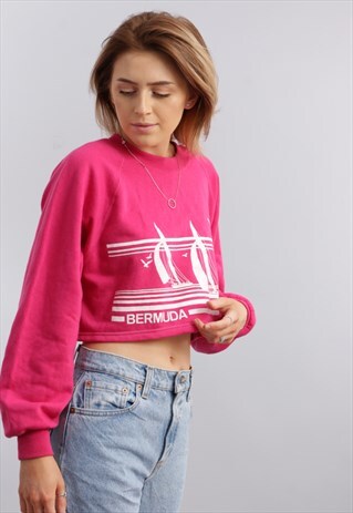 VINTAGE REWORKED CROPPED SWEATSHIRT Z265