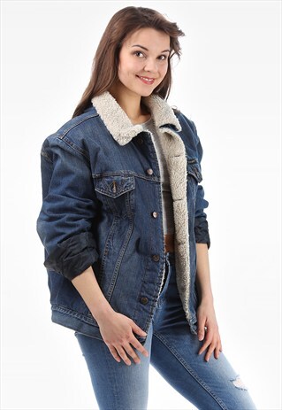 WRANGLER VINTAGE SHERPA SHEARLING DENIM JACKET