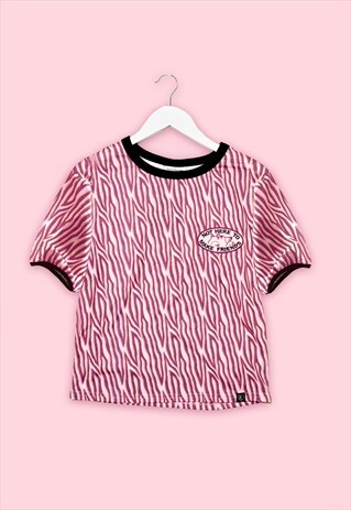 KINDA SOUR ZEBRA PRINT SLOGAN BEAR EMBROIDERY PATCH RINGER