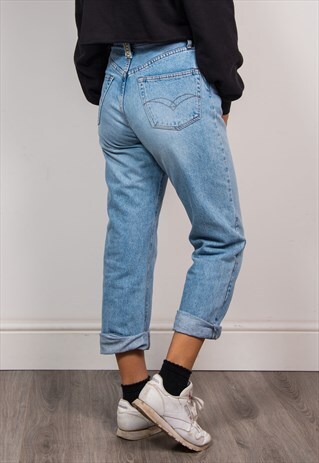 90'S REPLAY LIGHT BLUE DENIM HIGH WAIST MOM JEANS
