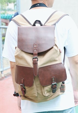 SHALEX CANVAS BACKPACK - BEIGE