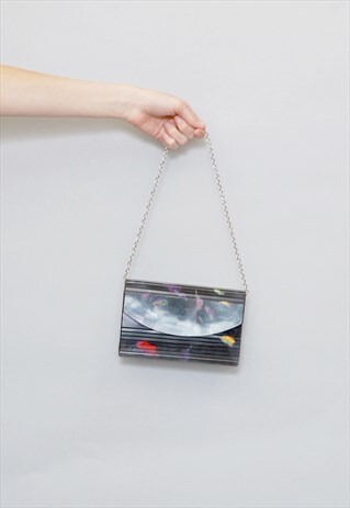 VINTAGE 1980'S 'SOLANO' HARD CASE CHAIN STRAP CLUTCH BAG