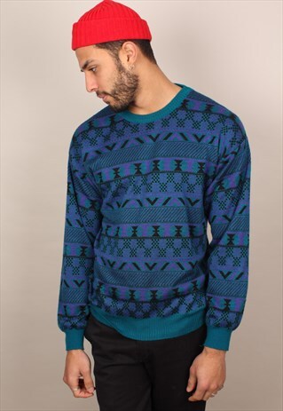VINTAGE PATTERNED KNITTED JUMPER ASM2070