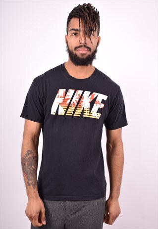 NIKE MENS VINTAGE T-SHIRT TOP SMALL BLACK 90'S