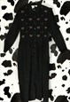 REVIVAL 90S BLACK CORDUROY FLORAL EMBROIDERY MAXI GOWN DRESS