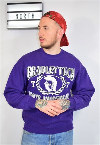VINTAGE USA PURPLE COLLEGE SWEATER UNISEX