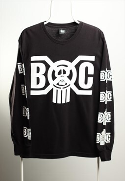 Vintage Stussy Bounty Hamber Crewneck Logo Top Black White