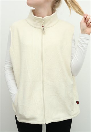 WOOLRICH - CREAM FLEECE GILET - XLARGE
