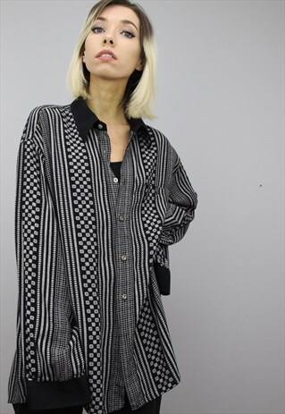 VINTAGE 80S/90S OVERSIZED PATTERNED SHIRT