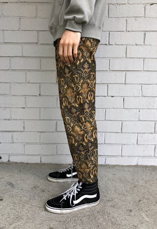 VINTAGE 80S UNISEX ABSTRACT PAISLEY CORDUROY PANTS