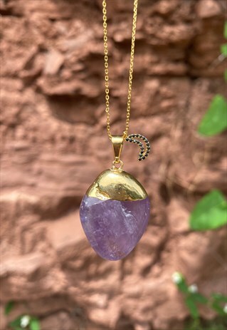THE APHRODITE NECKLACE (AMETHYST & MOON CRESCENT)