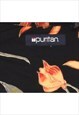 VINTAGE PURITAN BLACK & ORANGE HAWAIIAN SHIRT - M