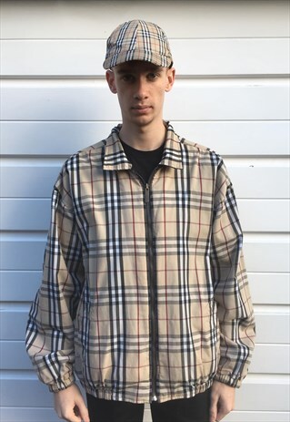 MENS BURBERRY REVERSIBLE JACKET BLUE CORDUROY NOVA CHECK TOP