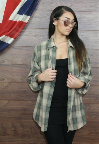 VINTAGE OVERSIZED FESTIVAL FLANNEL CHECK SHIRT XXL(61)